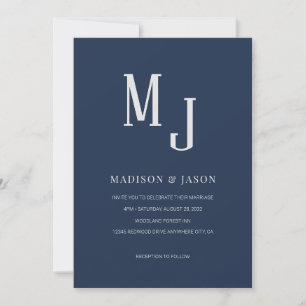 Invitación Boda de Monograma Romano clásico simple de la Mari