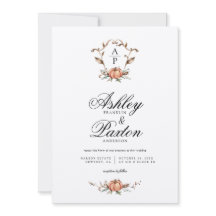 Boda de monograma Romántico de calabaza otoñal