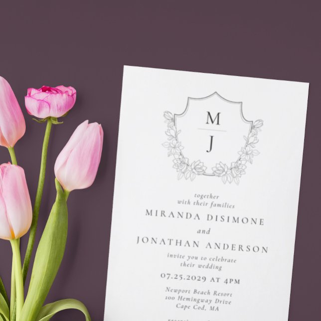 Invitación Boda de Monograma simple y elegante (Subido por el creador)