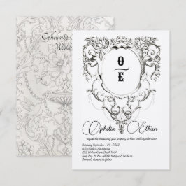 Invitación Boda de Monograma Victoriano escudo