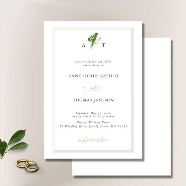 Invitación Boda de Monogramas de Frame Grabado en relieve Fau (Subido por el creador)