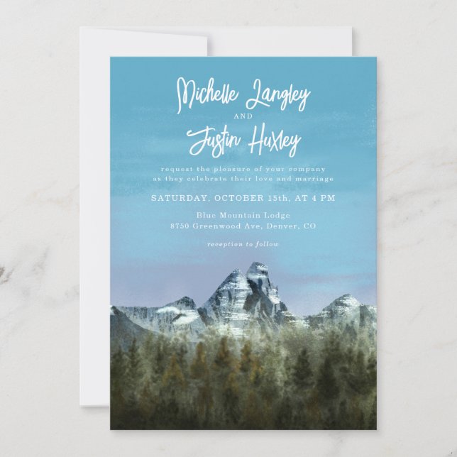 Invitación Boda de montaña (Anverso)