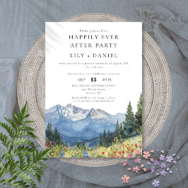 Invitación Boda de Montaña Acuarela Felices para Siempre