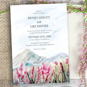 Invitación Boda de Montaña Acuarela Pradera de Flores Silvest