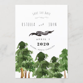 Invitación Boda de Montaña Bosque Rústico Guardar la Fecha