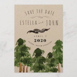 Invitación Boda de Montaña Bosque Rústico Guardar la Fecha
