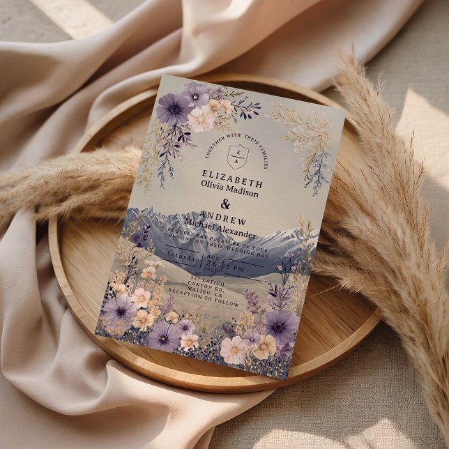 Invitación Boda de montaña con flores silvestres de lavanda (Subido por el creador)