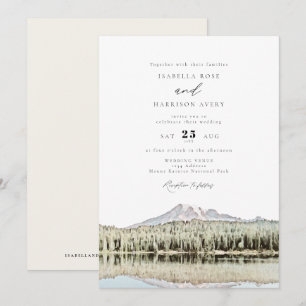 Invitación BODA de montaña de acuarela de MONT RAINIER