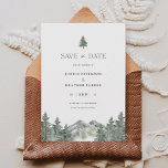 Invitación Boda De Montaña De Árbol Pino Salva Las Fechas<br><div class="desc">Boda De Montaña De Árbol Pino Salva Las Fechas</div>