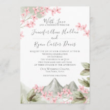 Boda de montaña de flores rosadas