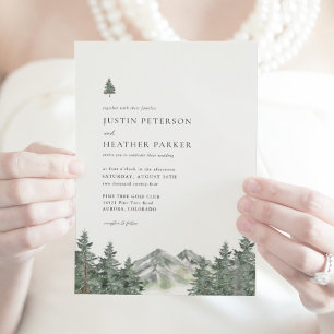 Invitación Boda de Montaña de Pine Tree Mountain