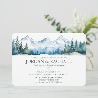Invitación Boda de Montaña en Acuarela Elegante