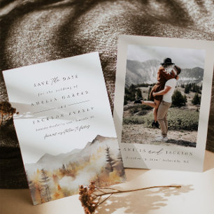 Invitación Boda de montaña salva la fecha
