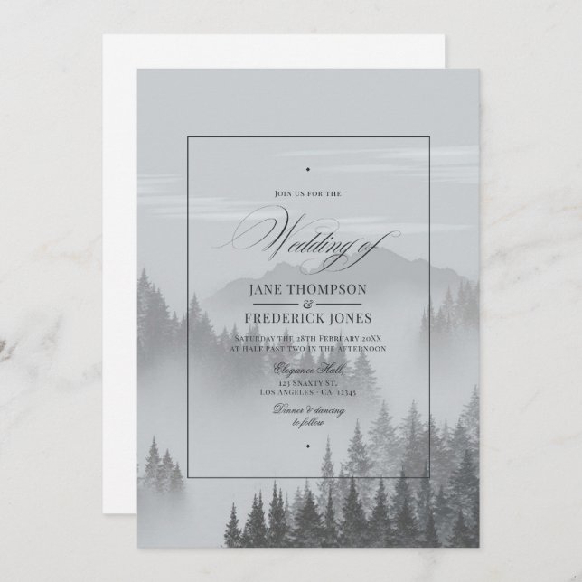 Invitación Boda de Montañas (Anverso / Reverso)