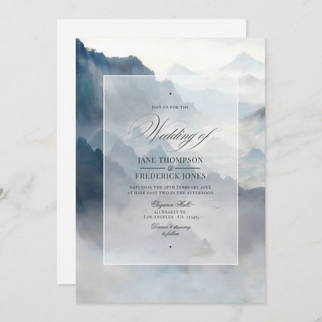 Invitación Boda de Montañas (Anverso / Reverso)
