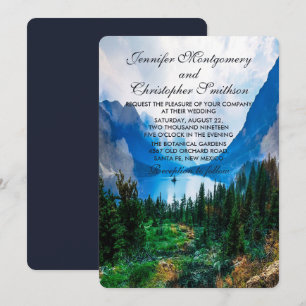Invitación Boda de Montañas Campestres Rústicas con Paisaje N