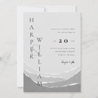 boda de montañas de papel gris moderno