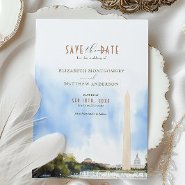 Invitación Boda de Monumento a Washington DC Guardar la tarje