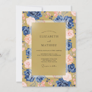 Invitación Boda de Mostaza, Aciano y Peonía