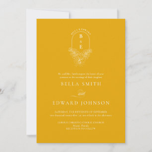 Invitación Boda de mostaza minimalista