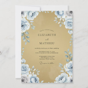 Invitación Boda de Mostaza Periwinkle Peonía
