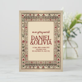 Invitación Boda de Motif Étnico de Marco de Vintage