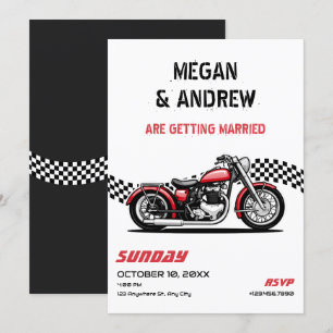 Invitación Boda de moto clásico