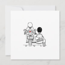 Boda de moto customizada y sidecar
