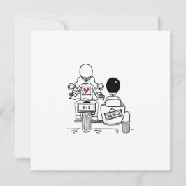 Invitación Boda de moto customizada y sidecar