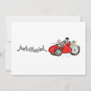 Invitación Boda de moto y sidecar por la tarde