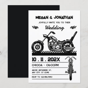 Invitación Boda de motociclista vintage