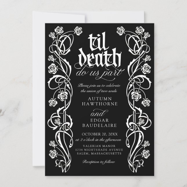 Invitación Boda de Muerte Gótica hasta la Muerte (Anverso)