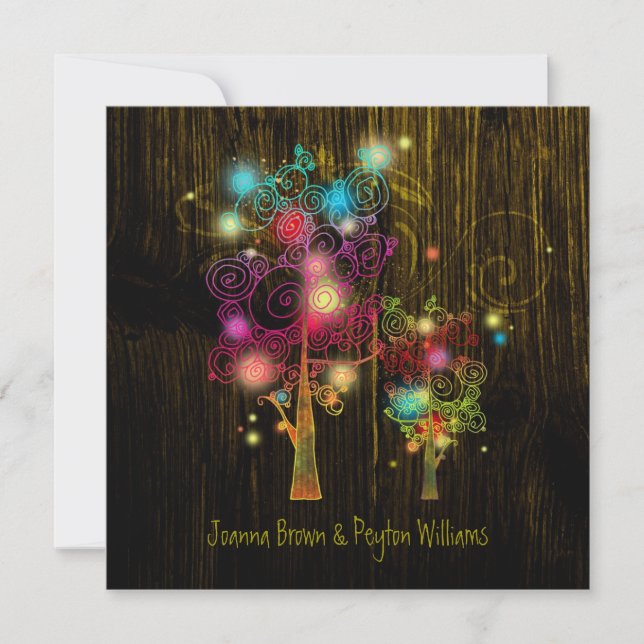 Invitación Boda de Mystic Fairytale Trees (Anverso)