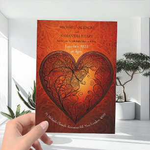 Invitación Boda de Naranja moderno y contemporáneo quemado