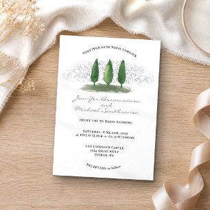 Invitación Boda de naturaleza en el bosque de lila verde esme