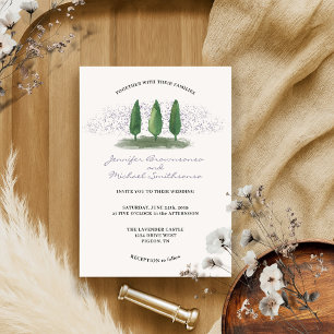 Invitación Boda de naturaleza en el bosque de lilas verde esm