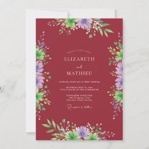 Invitación Boda de Naturaleza Exquisita Granate