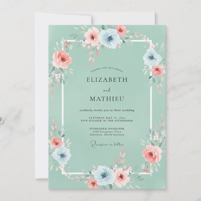 Invitación Boda de naturaleza tranquila con espuma de mar (Anverso)