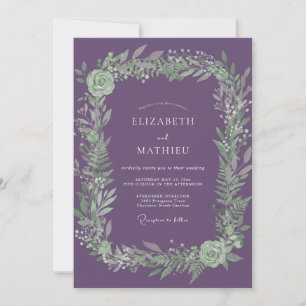 Invitación Boda de naturaleza tranquila púrpura