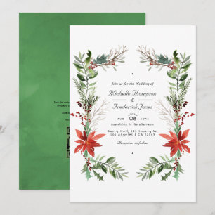 Invitación Boda de Navidad con código QR para RSVP