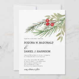 Invitación Boda de Navidad con Vegetación Festiva