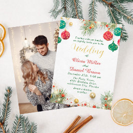 Invitación Boda de Navidad elegante en vacaciones de invierno