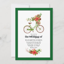 Boda de Navidad en Bicicleta Retro Poinsettia