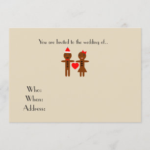 Invitación boda de Navidad Hombre y Mujer de Pan de Jengibre