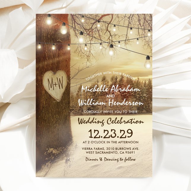 Invitación Boda de Navidad Invernal Rústica (Subido por el creador)