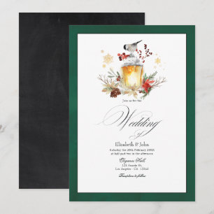 Invitación Boda de Navidad Rústica Bosque Encantado Fiesta