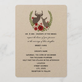Invitación Boda de Navidades de ciervos rusos