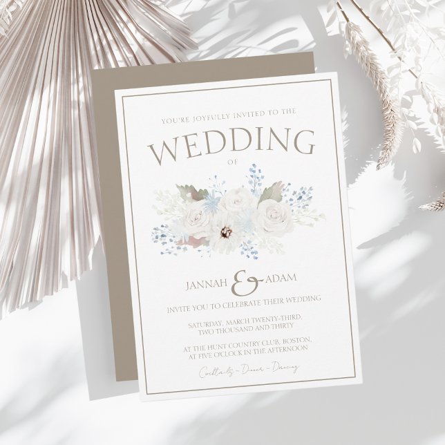 Invitación Boda de Navidades de Floral Blanca y Taupe de Invi (Subido por el creador)