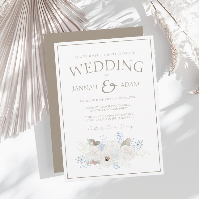 Invitación Boda de Navidades de Floral Blanca y Taupe de Invi (Subido por el creador)
