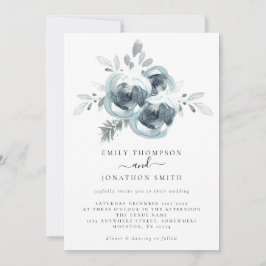 Invitación Boda de Navidades de flotación de invierno acuarel